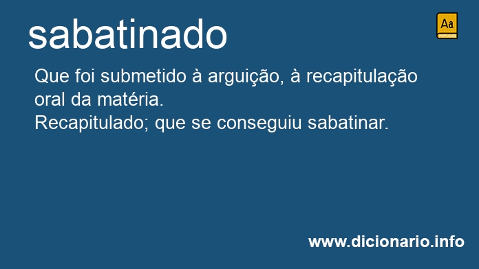 Significado de sabatinado
