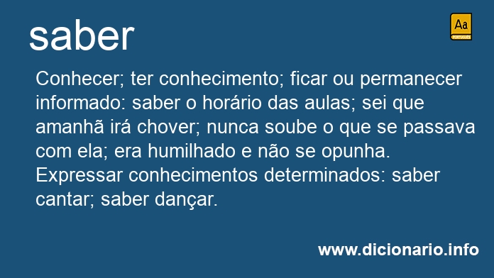 Significado de saber