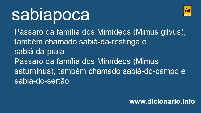 Significado de sabiapoca