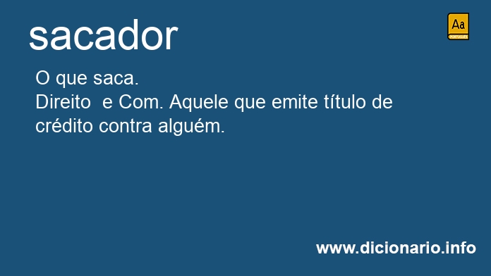 Significado de sacador