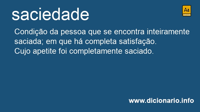 Significado de saciedade