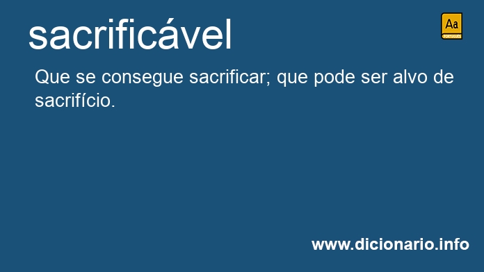 Significado de sacrificvel