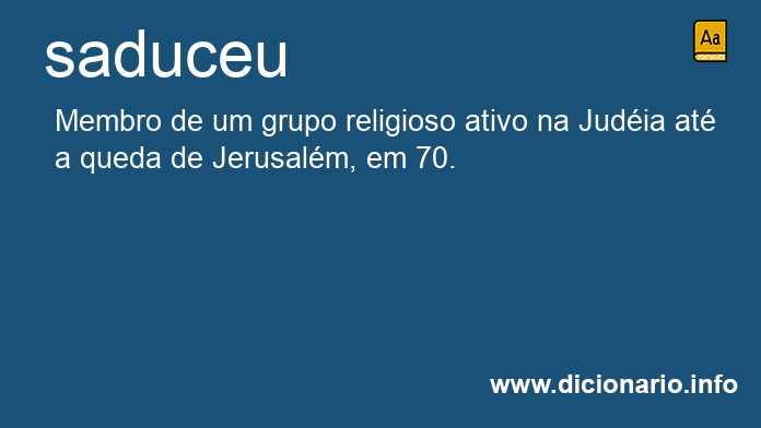 Significado de saduceu