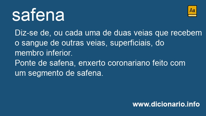 Safena - Dicio, Dicionário Online de Português