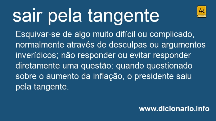 Significado de sair pela tangente