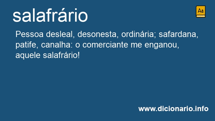 Significado de salafrria