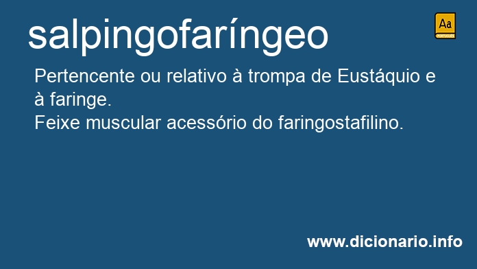 Significado de salpingofarngeo