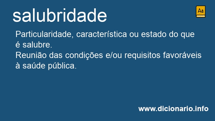 Significado de salubridade