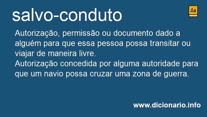 Significado de salvo-conduto