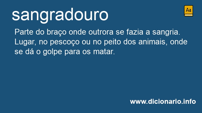 Significado de sangradouro