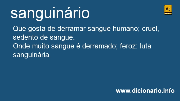 Significado de sanguinrio