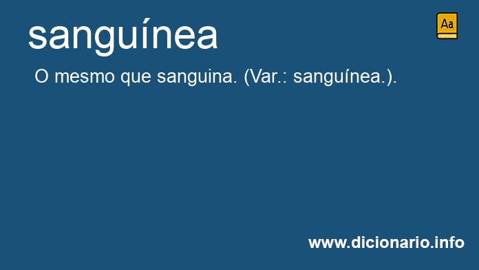 Significado de sangunea