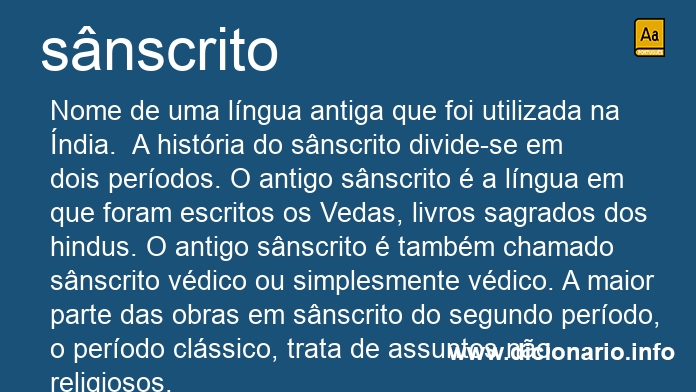 Significado de snscrito