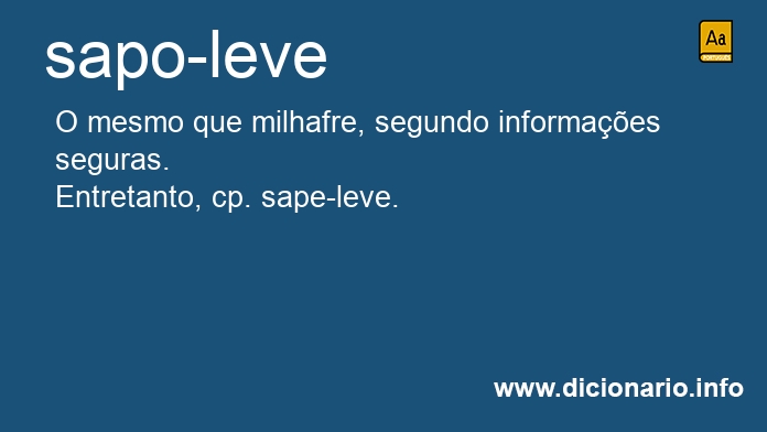 Significado de sapo-leve