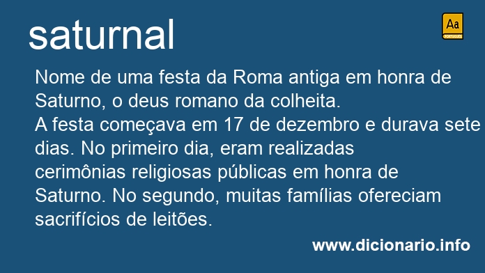 Significado de saturnal