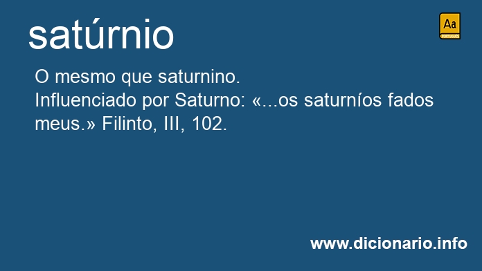 Significado de satrnio