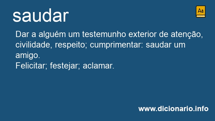 Significado de saudar