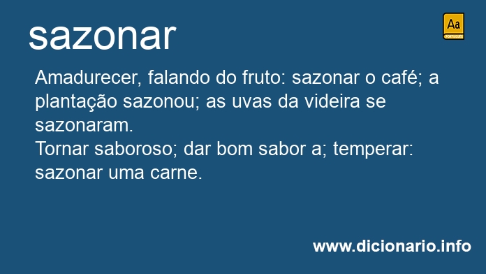 Significado de sazonar