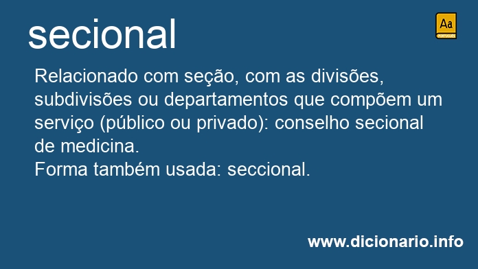 Significado de secional