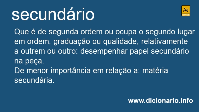 Significado de secundrio