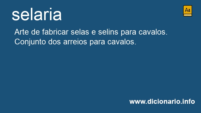 Significado de selaria