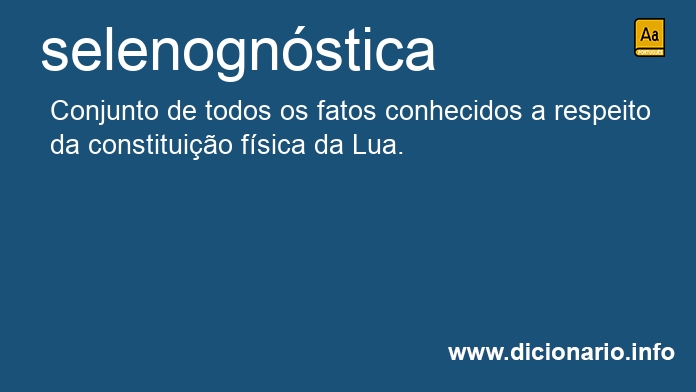Significado de selenognstica