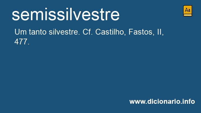 Significado de semissilvestre