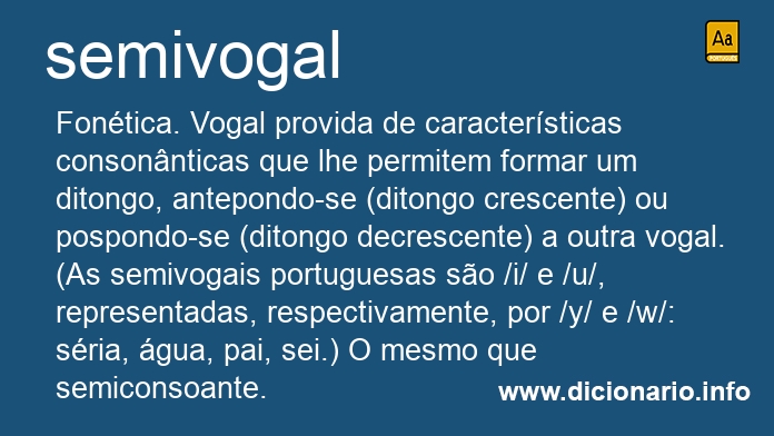 Significado de semivogal