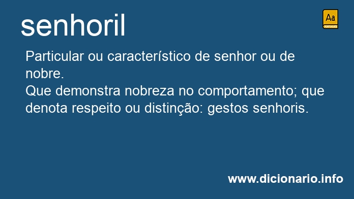 Significado de senhoril