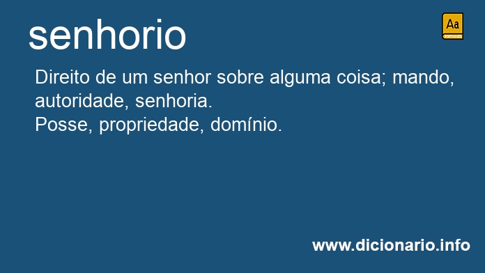 Significado de senhorio