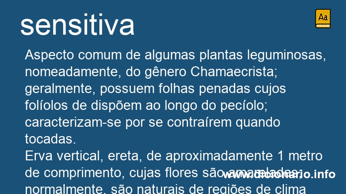 Significado de sensitiva