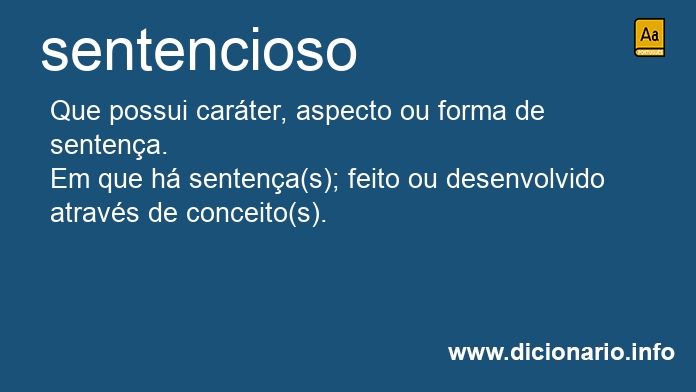 Significado de sentenciosa