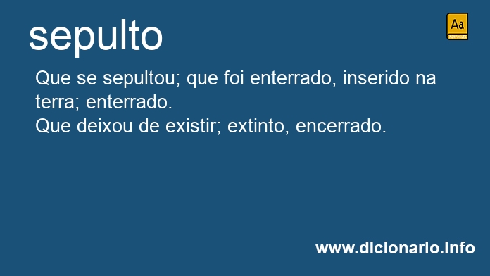 Significado de sepulto