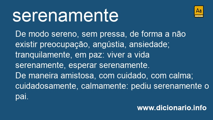 Significado de serenamente