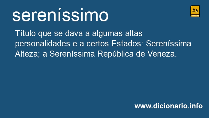 Significado de serenssimo
