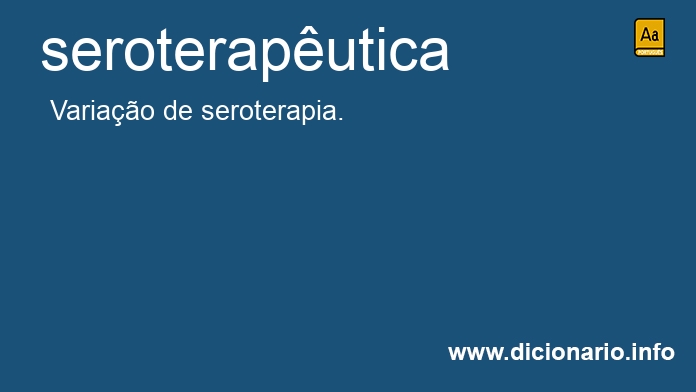 Significado de seroteraputica