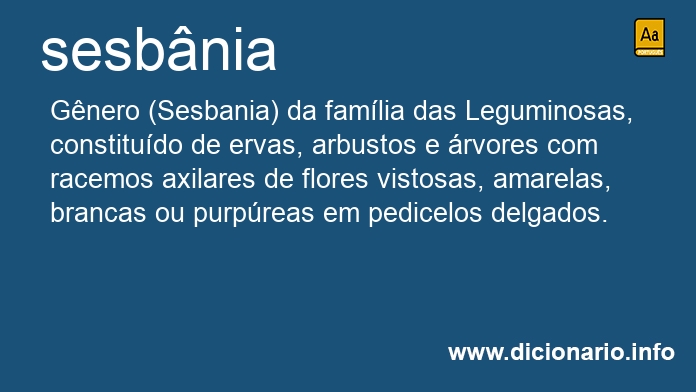 Significado de sesbnia