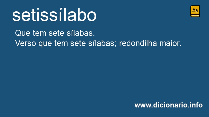 Significado de setisslabo