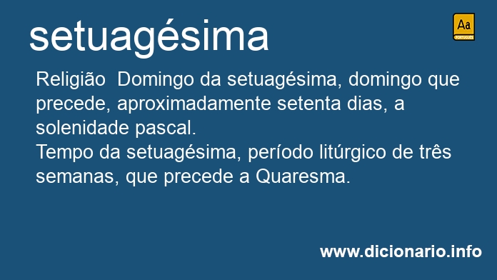 Significado de setuagsima