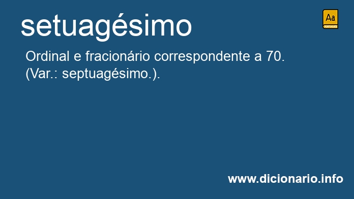 Significado de setuagsimo