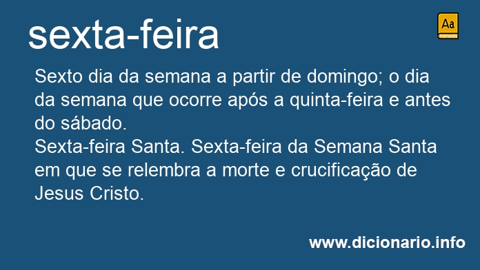 Significado de sexta-feira