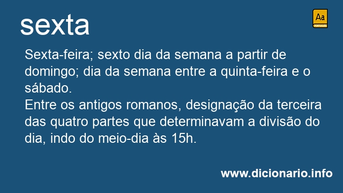 Significado de sexta