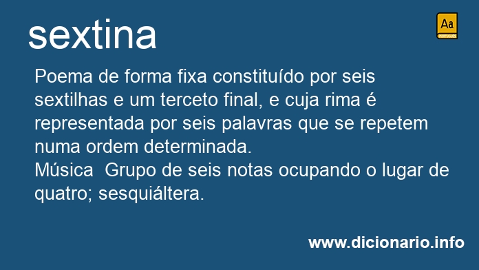 Significado de sextina