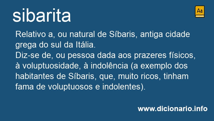 Significado de sibarita