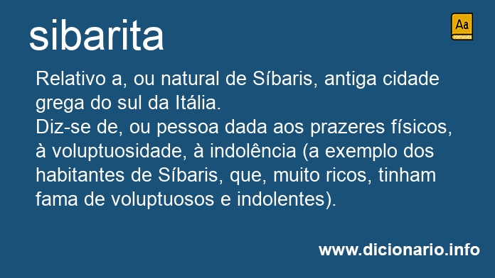 Significado de sibarita