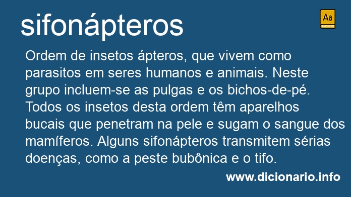 Significado de sifonpteros