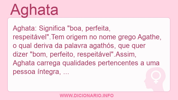 Significado do nome Aghata