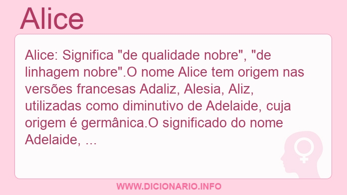 Significado do nome Alice