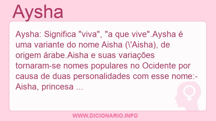 Significado do nome Aysha