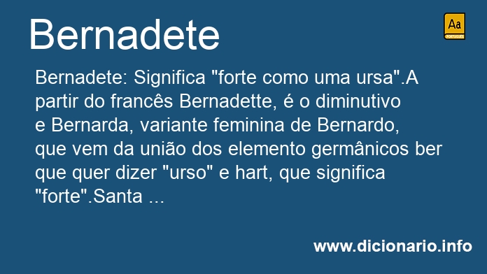 Significado do nome Bernadete